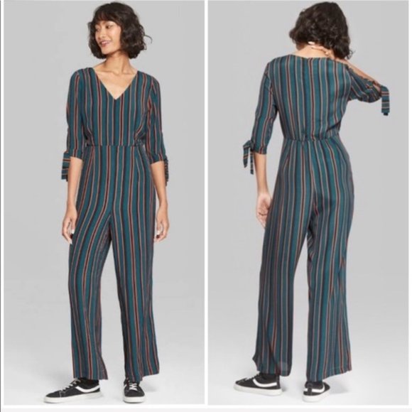 NWT Wild Fable Wide Leg Striped Jumpsuit S/M/L - Picture 1 of 5